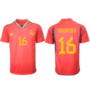 Lacne Muži Futbalové dres Španielsko Rodri Hernandez #16 MS 2022 Krátky Rukáv - Domáci